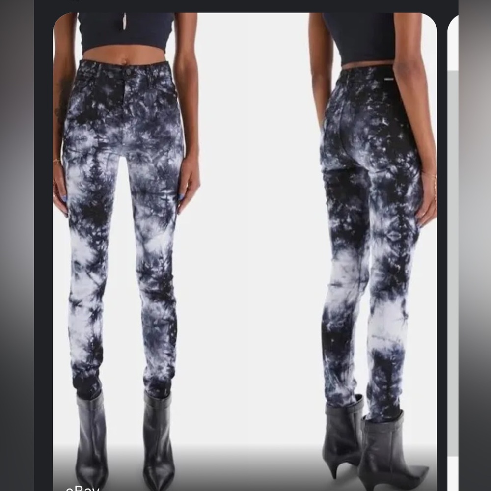 MOTHER Super Swooner - Premium Tie-Dye Skinny Jeans - Women’s 29